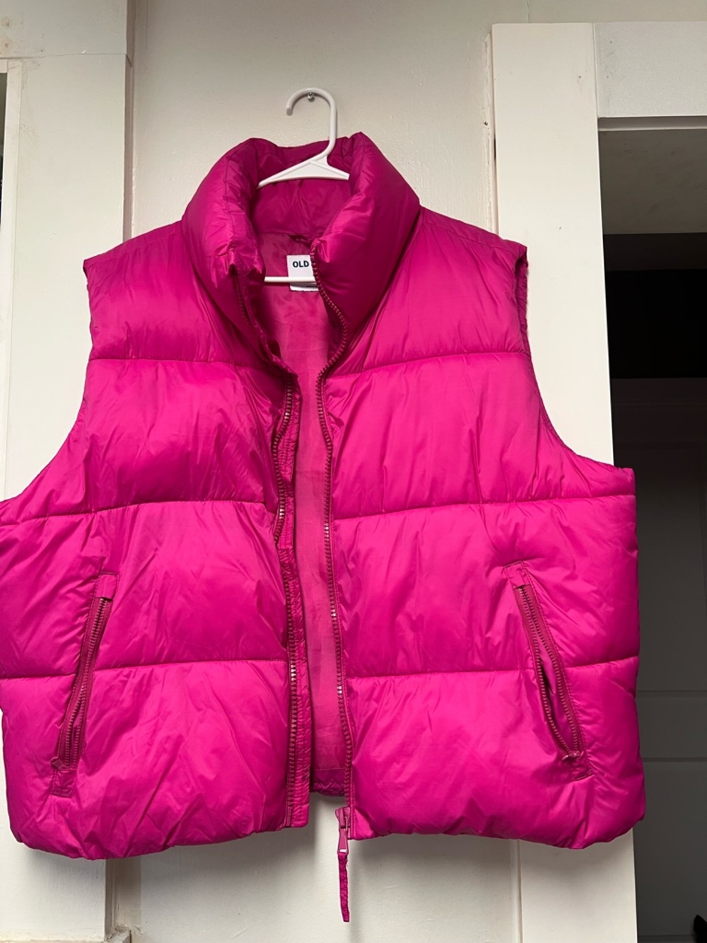 Old Navy Bright Pink Quilted Puffer Vest